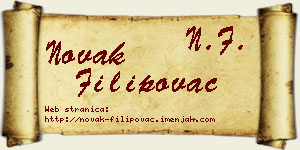 Novak Filipovac vizit kartica